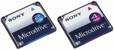 Microdrive с интерфейсом Compact Flash+ Type II от Sony