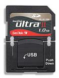 Карта SanDisk Ultra II SD Plus со встроенным разъемом USB.