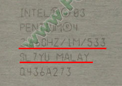 Маркировка старого Pentium 4 505 aka 2.66 ГГц