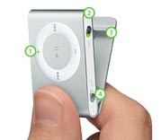 Apple iPod shuffle снаружи и...