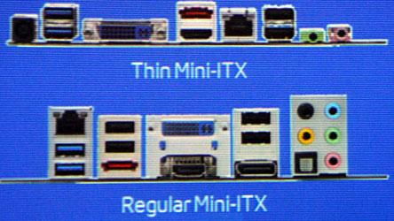 Обычная плата mini-ITX и тонкая