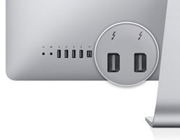Два порта Thunderbolt на тыльной стороне
