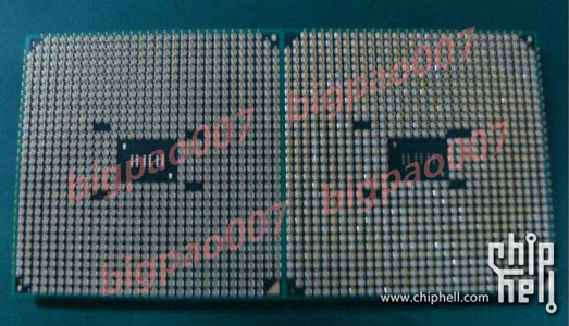 Фотография инженерного образца AMD Trinity (слева) и AMD Llano (справа)