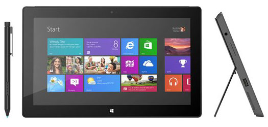 Планшет Microsoft Surface и перо для рукописного ввода