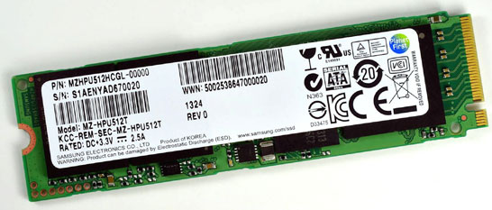 SSD Samsung серии XP941 (шина PCIe, формфактор M.2)