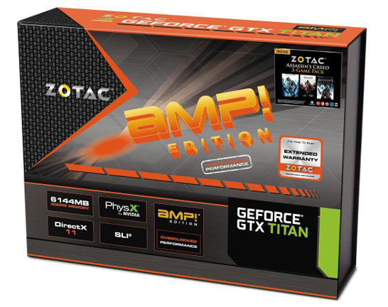 Коробка видеокарты ZOTAC GeForce GTX TITAN AMP! Edition