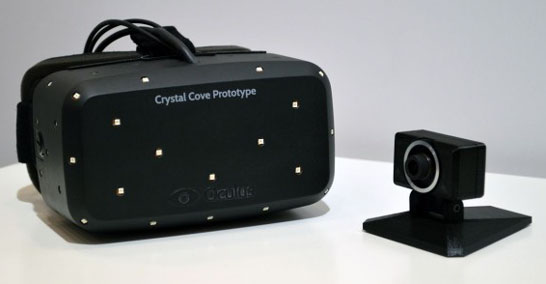Очки Crystal Cove компании Oculus VR и камера для отслеживания движений головы