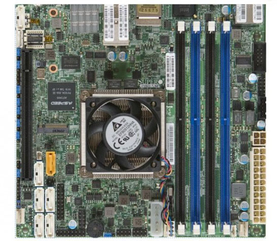 Плата Supermicro X10SDV-TLN4F с процессором Intel Xeon D-1540