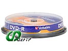Диск DVD-R 4.7ГБ 16x Verbatim "43523", пласт.коробка, на шпинделе