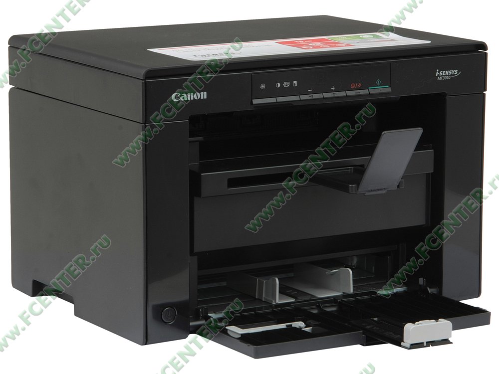 Многофункциональное устройство Многофункциональное устройство Canon "i-SENSYS MF3010" A4, лазерный, принтер + сканер + копир, черный. Вид спереди 1.