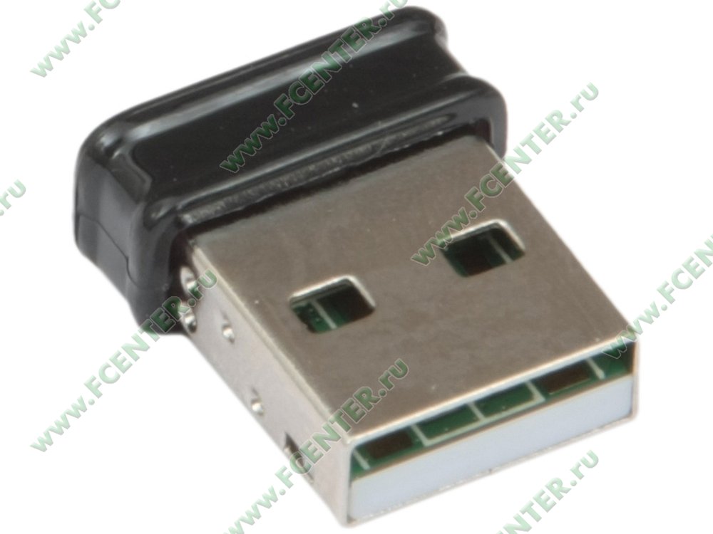 Сетевой адаптер Wi-Fi Сетевой адаптер Wi-Fi 150Мбит/сек. ASUS "USB-N10 Nano" 802.11b/g/n. Вид спереди.