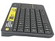 Клавиатура Клавиатура Logitech "k400 Plus Wireless Touch Keyboard" 920-007147, беспров., с сенсорной панелью, серый. Вид сбоку.
