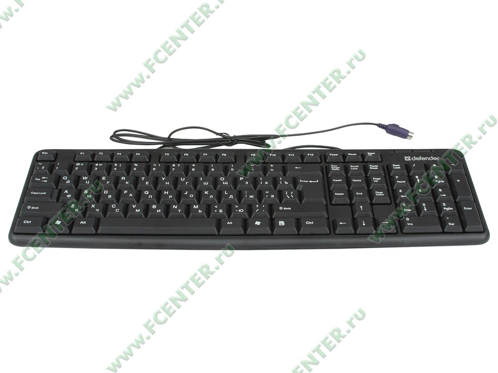 Клавиатура Клавиатура Defender "HB-520 Element" 45520, черный. Вид спереди.