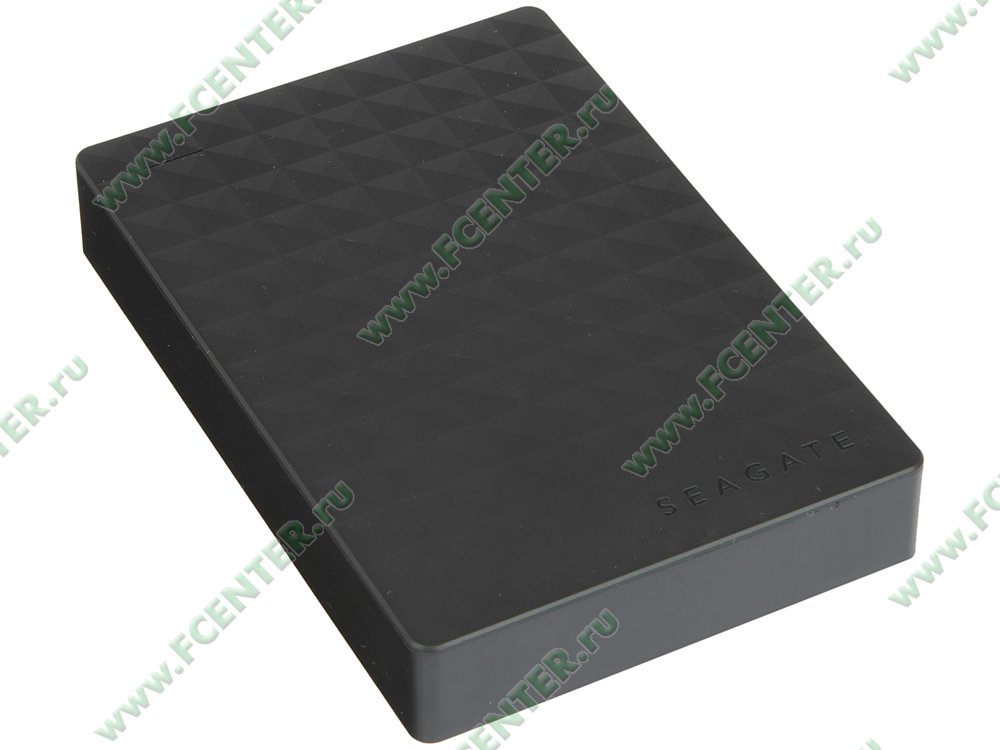 Внешний жесткий диск Внешний жесткий диск 4ТБ 2.5" Seagate "Expansion Portable STEA4000400", черный. Вид спереди.
