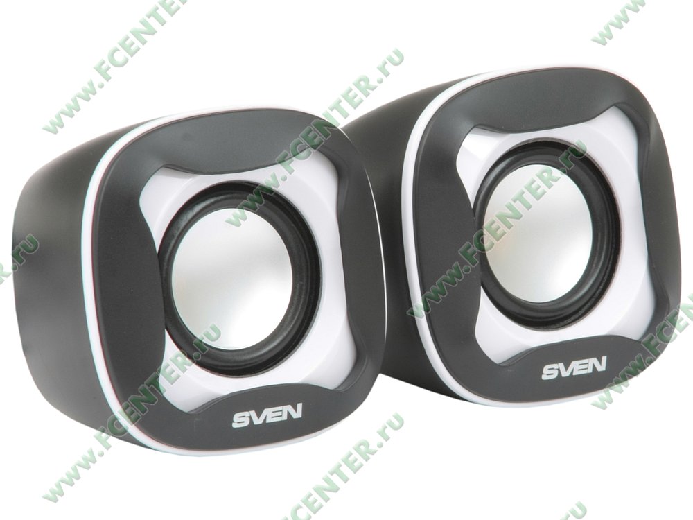 Акустическая система Акустическая система стерео Sven "170" 2x2.5Вт, питание от USB, черно-белый. Вид спереди 1.