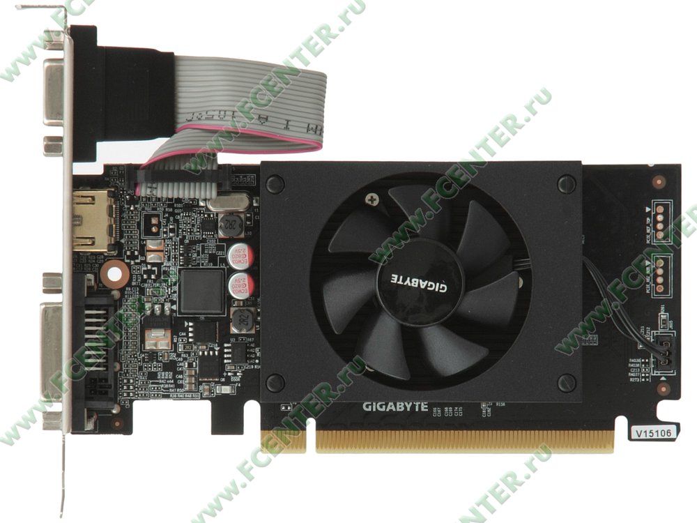 Видеокарта Видеокарта GIGABYTE "GeForce GT 710" GV-N710D3-2GL. Вид сверху.