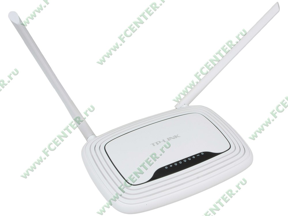 Беспроводной маршрутизатор Беспроводной маршрутизатор TP-Link "TL-WR842N" WiFi 300Мбит/сек. + 4 порта LAN 100Мбит/сек. + 1 порт WAN 100Мбит/сек. + 1 порт USB2.0. Вид спереди.