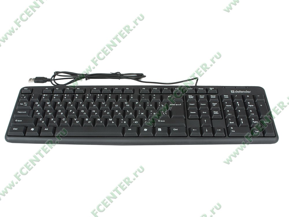 Клавиатура Клавиатура Defender "HB-520 Element" 45522, черный. Вид спереди.