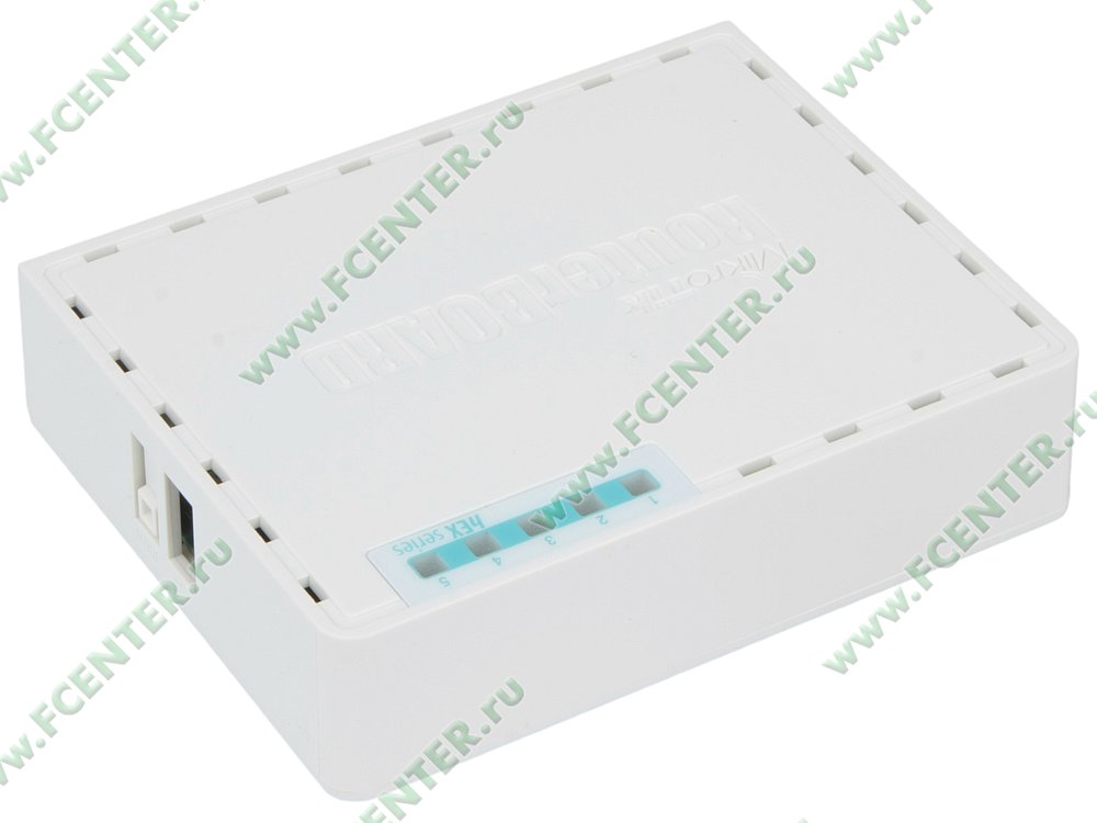 Маршрутизатор Маршрутизатор MikroTik "hEX RB750Gr3" 4 порта 1Гбит/сек. + 1 порт WAN 1Гбит/сек.. Вид спереди.