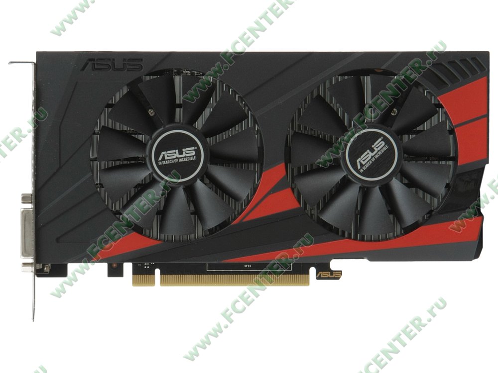 Видеокарта ASUS "GeForce GTX 1050 2ГБ" EX-GTX1050-2G. Вид сверху.