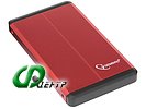 Контейнер Gembird "EE2-U3S-2-R" для 2.5" SATA HDD, алюминиевый, красный