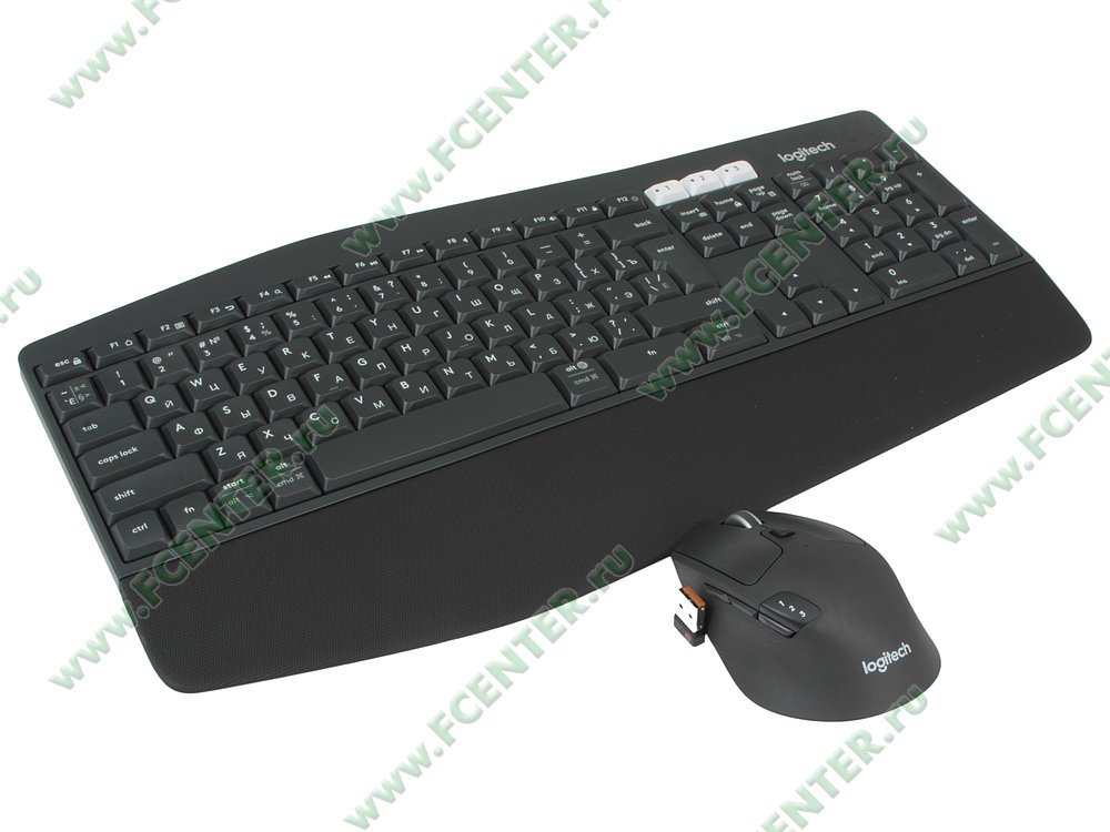 Комплект клавиатура + мышь Комплект клавиатура + мышь Logitech "MK850 Performance" 920-008232, беспров., черный. Вид спереди 1.