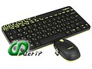 Комплект клавиатура + мышь Logitech "MK240 Nano" 920-008213, беспров., черно-зеленый