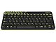 Комплект клавиатура + мышь Комплект клавиатура + мышь Logitech "MK240 Nano" 920-008213, беспров., черно-зеленый. Вид спереди 2.