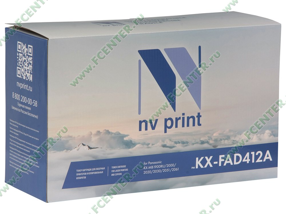 Барабан Барабан NV Print "KX-FAD412A" для Panasonic KX-MB1900/2000/2010/2020/2025/2030/2051/2061. Коробка.