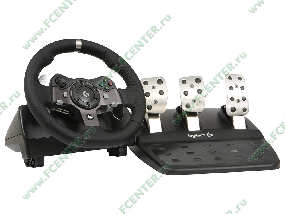 Руль Руль Logitech "Driving Force G920" 941-000123 с педалями для PC/Xbox One. Вид спереди 1.