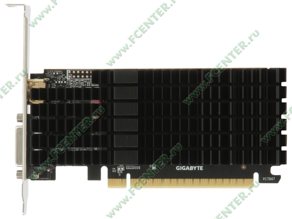 Видеокарта Видеокарта GIGABYTE "GeForce GT 710" GV-N710D5SL-2GL. Вид сверху.