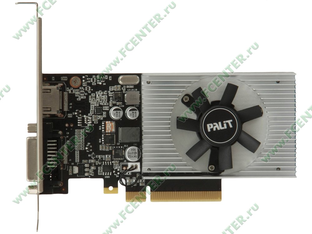 Видеокарта Видеокарта Palit "GeForce GT 1030". Вид сверху.