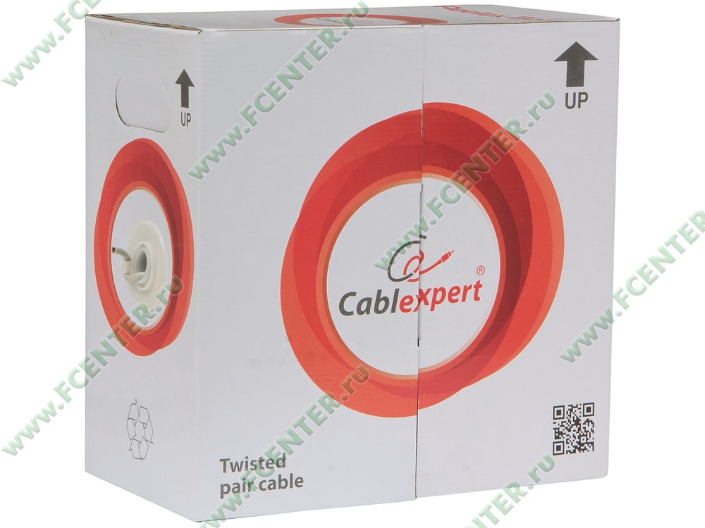 Кабель Кабель UTP 5e кат. Gembird "Cablexpert UPC-5040E-SOL", 4 пары, однож, 26AWG/0.40мм, CCAW. Коробка.