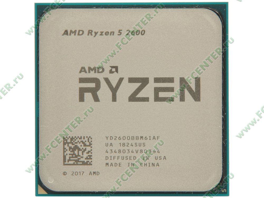 Процессор Процессор AMD "Ryzen 5 2600". Вид сверху.