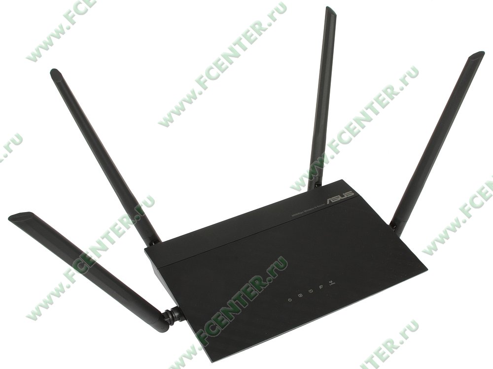 Беспроводной маршрутизатор Беспроводной маршрутизатор ASUS "RT-N19" WiFi 600Мбит/сек. + 2 порта LAN 100Мбит/сек. + 1 порт WAN 1. Вид спереди.