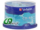 Диск CD-R 700МБ 52x Verbatim "43351", пласт.коробка, на шпинделе