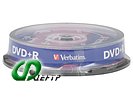 Диск DVD+R 4.7ГБ 16x Verbatim "43498", пласт.коробка, на шпинделе