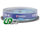 Диск CD-R 700МБ 52x Verbatim "43437", пласт.коробка, на шпинделе