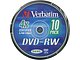 Диск DVD-RW 4.7ГБ 4x Verbatim "43552" (10шт./уп). Коробка 2.