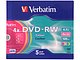 Диск Диск DVD-RW 4.7ГБ 4x Verbatim "43563", Slim, цветные. Коробка 1.