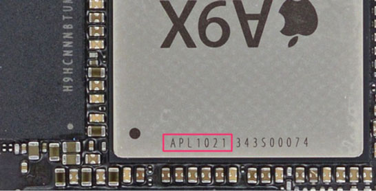 Фотография процессора Apple A9X (iFixit)