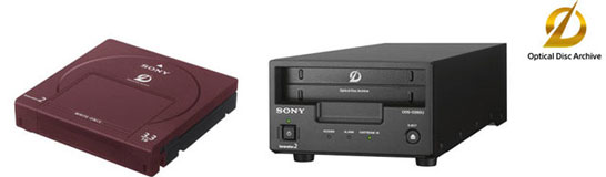 Оптический привод и картридж Sony формата Optical Disc Archive