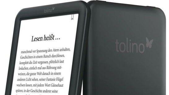 Одна из электронных книг на экране E Ink под брендом «Tolino»
