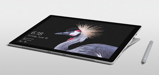 Microsoft Surface Pro в «студийном» режиме работы