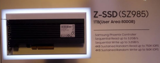 Демонстрация опытного экземпляра SSD Samsung на памяти Z-NAND