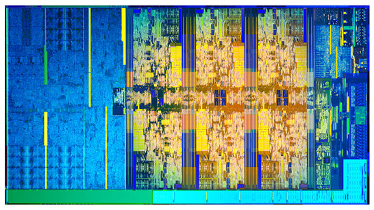 Изображение кристалла 6-ядерного процессора Intel Coffee Lake-S